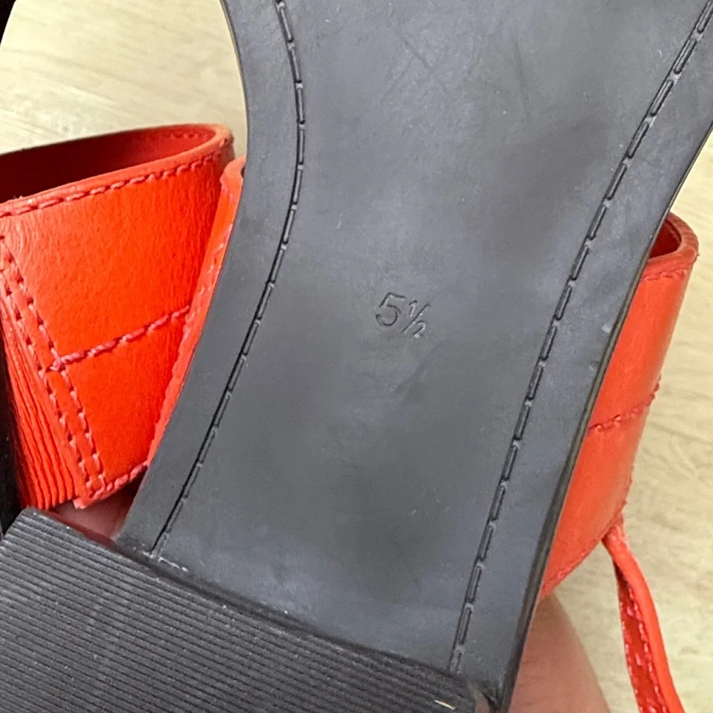 TORY BURCH Mini Everly Heel Slingback Sandals Desert Flower Orange